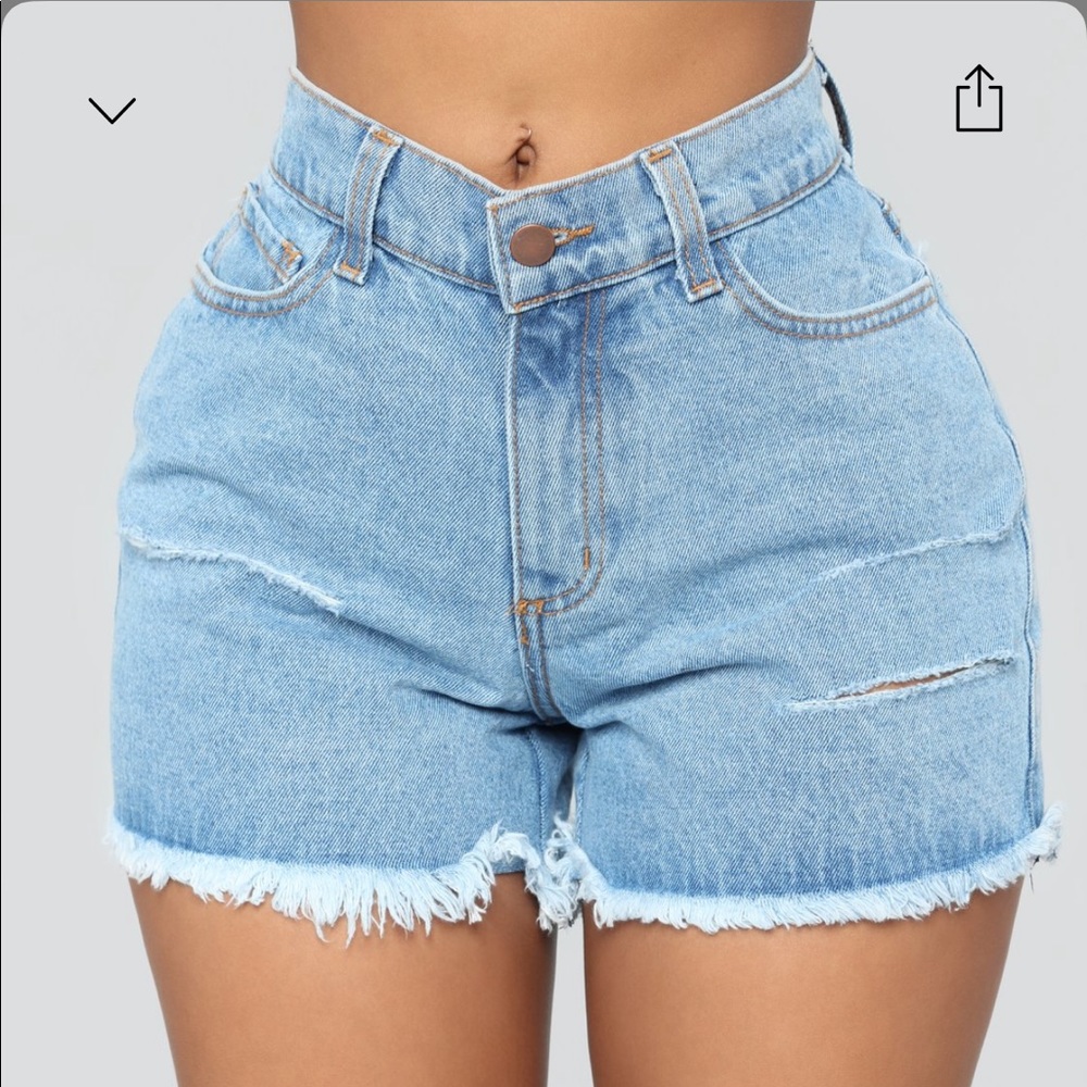 Fashion Nova "All the time" Light wash denim short